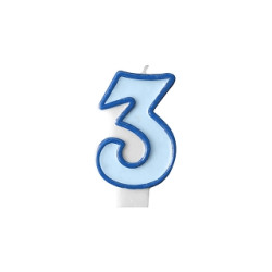 Narozeninová svíčka číslo 3 modrá